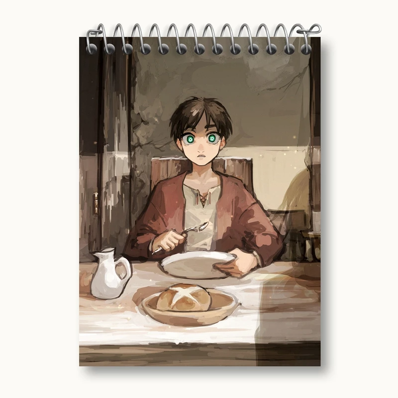 دفتر یادداشت 50 برگ خندالو مدل ارن یگر انیمه اتک آن تایتان Attack on Titan کد 18531