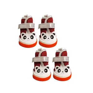 کفش سگ طرح ضد آب سایز 4 مدل خرس پاندا مجموعه 4 عددی