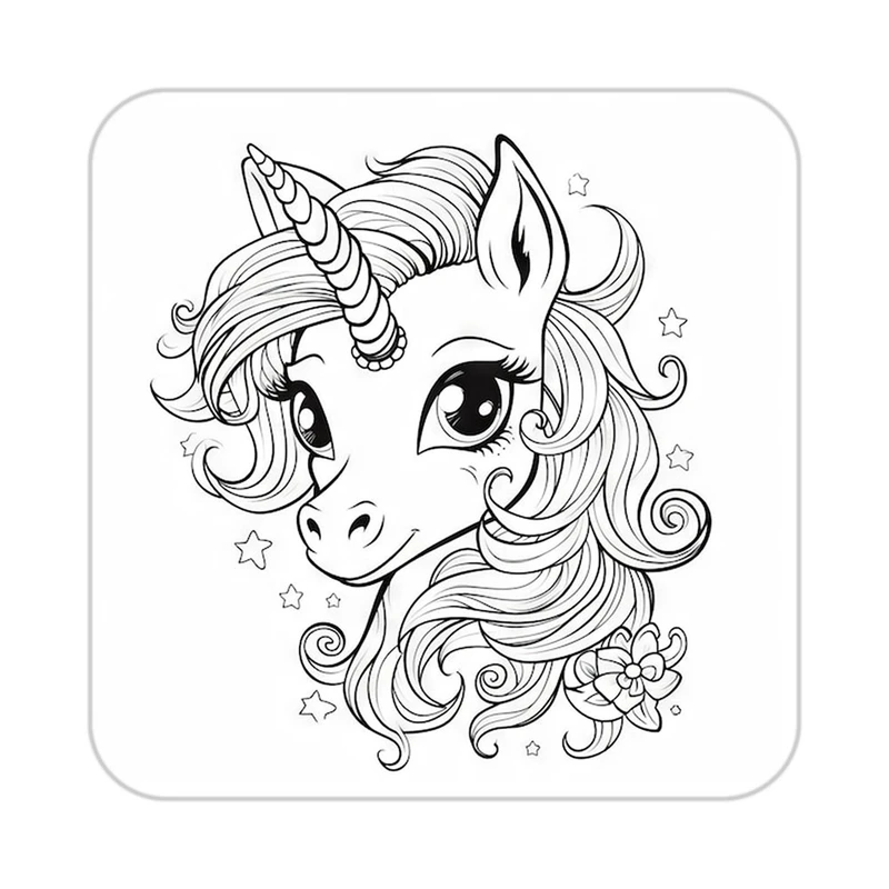 زیر لیوانی کاکتی طرح اسب تک شاخ و یونیکورن مدل mp32024