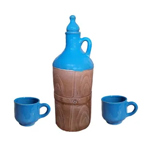 ست 3 تکه کوزه و لیوان سفالی  کد oS