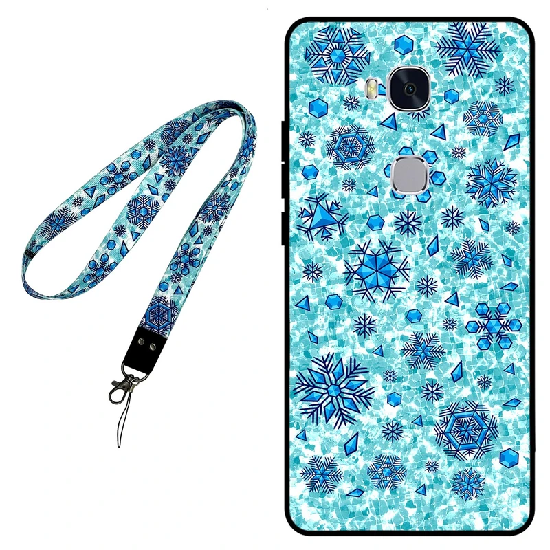 کاور مگافون طرح برف مدل 0014 مناسب برای گوشی موبایل آنر 5x به همراه بند گردنی