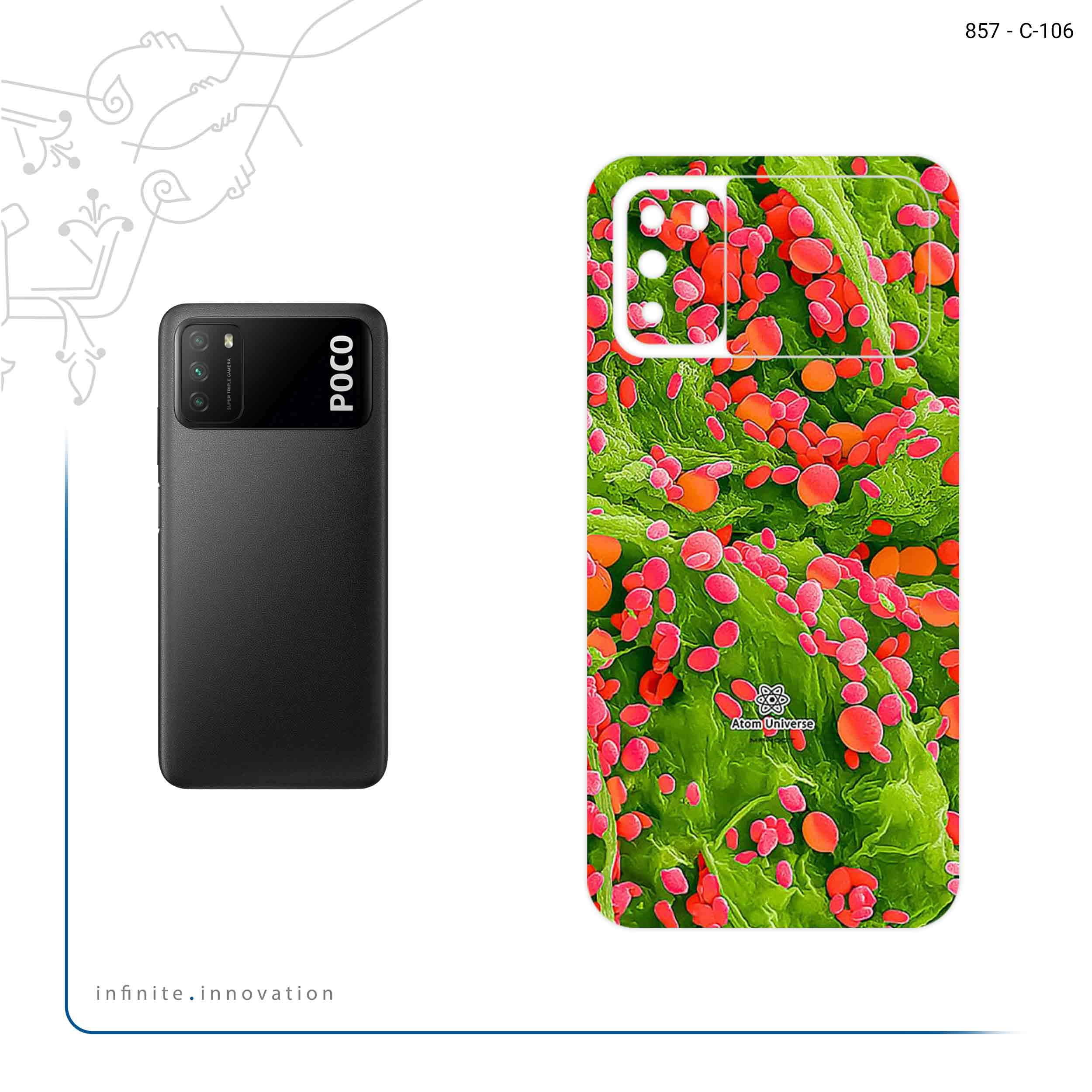 برچسب پوششی ماهوت مدل Atom Universe 3 مناسب برای گوشی موبایل شیائومی Poco M3