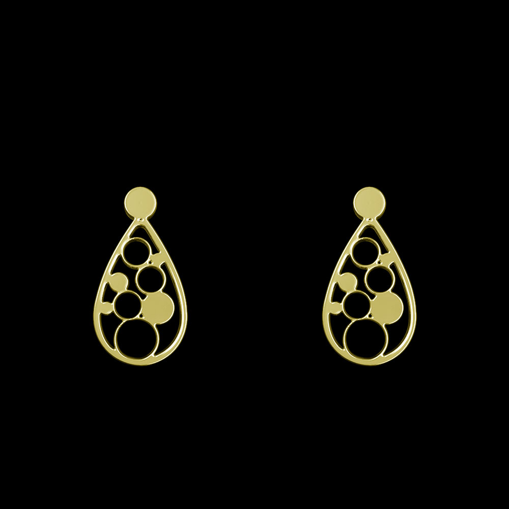 گوشواره طلا 18 عیار زنانه مدوپد مدل هندسی کد GA1-13911