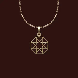 گردنبند طلا 18 عیار زنانه مدوپد مدل هندسی کد W2-1-1219