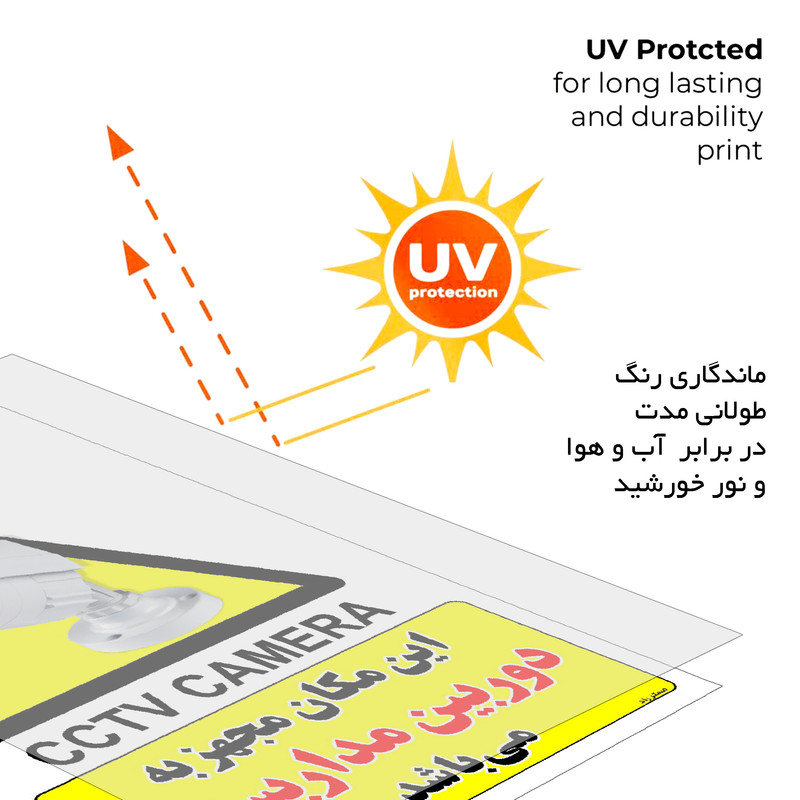 برچسب ایمنی مستر راد طرح این مکان مجهز به دوربین مدار بسته می باشد مدل HSE-OSHA-006