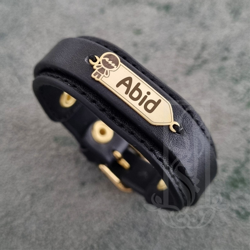 دستبند طلا 18 عیار بچگانه لیردا مدل اسم عبید کد KDK