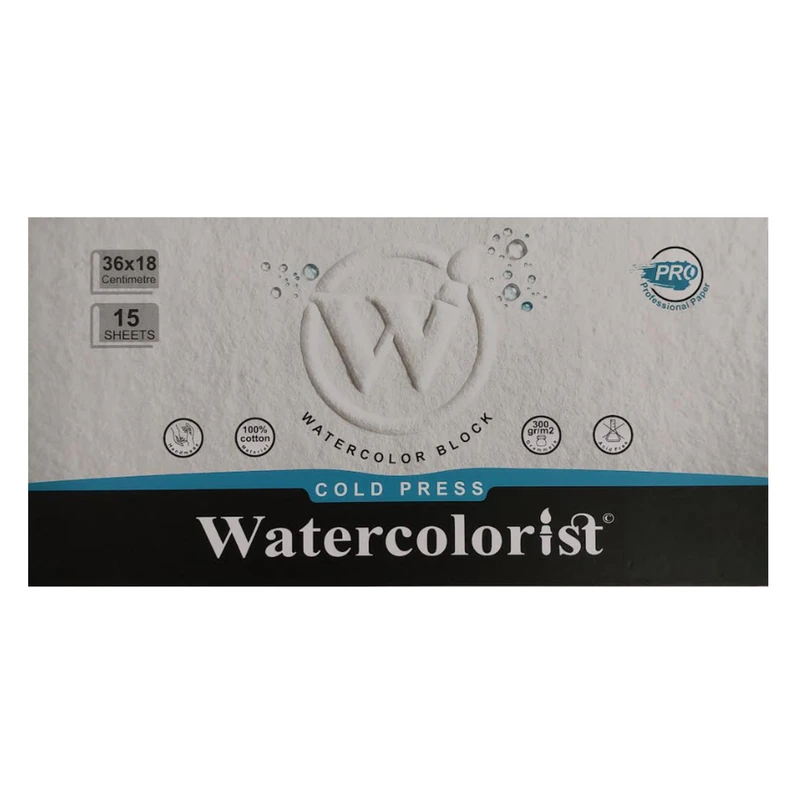 دفتر آبرنگ 15 برگ واترکالریست مدل بلوک کلدپرس پرو کد 3618 proCold