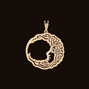 آویز گردنبند طلا 18 عیار زنانه آمانژ مدل اسلیمی کد D10301