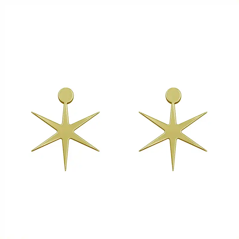 گوشواره طلا 18 عیار زنانه مدوپد مدل ستاره کد GA1-15497