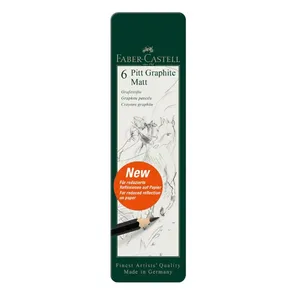 مداد طراحی فابر کاستل مدل PITT GRAPHITE MATT مجموعه 6 عددی