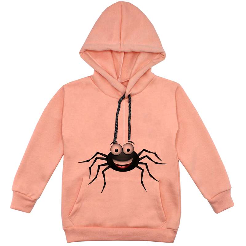 هودی پسرانه مدل عنکبوت F25 رنگ گلبهی