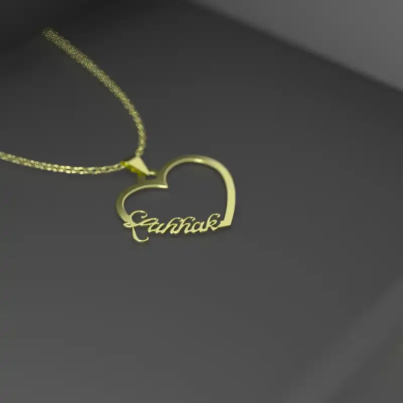 گردنبند طلا 18 عیار زنانه مدوپد مدل اسم لهاک lahhak کد GBB12641 به همراه باکس گل رز جاویدان