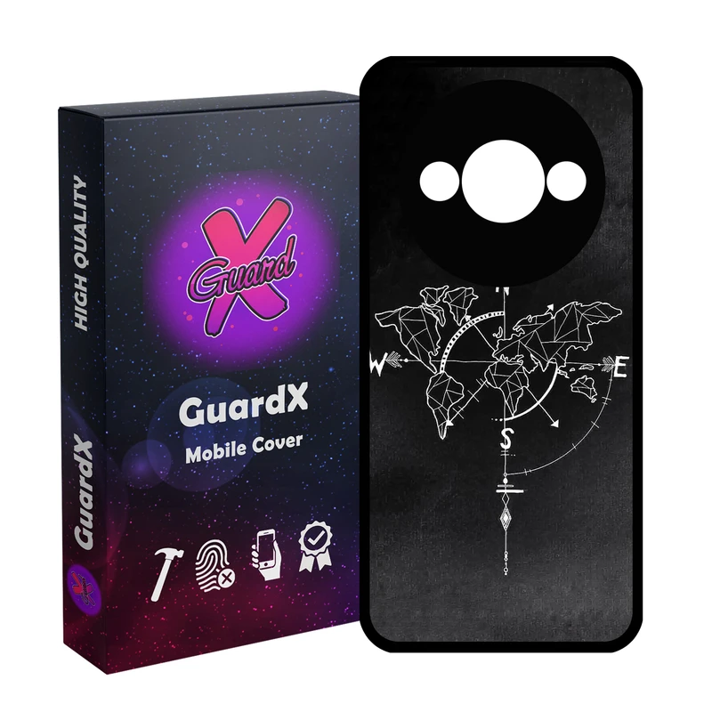 کاور گارد ایکس طرح نقشه مدل Glass10814 مناسب برای گوشی موبایل شیائومی Redmi A3 4G/ A3X 4G/ Poco C61