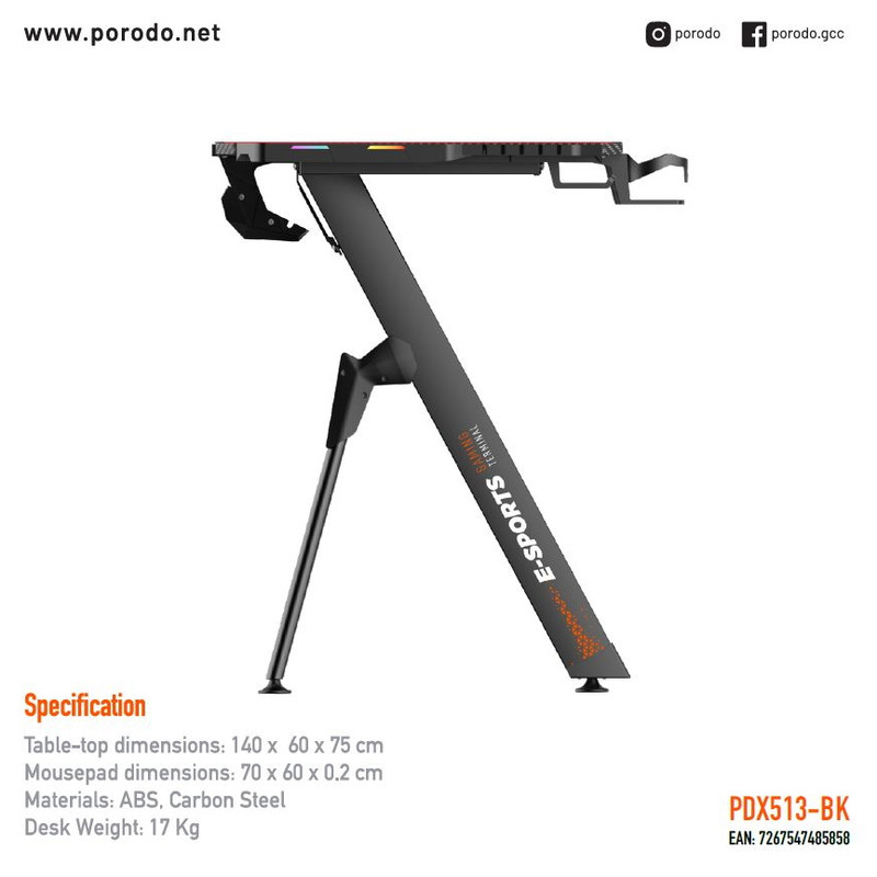 میز کامپیوتر گیمینگ پرودو Pdx513/RGB