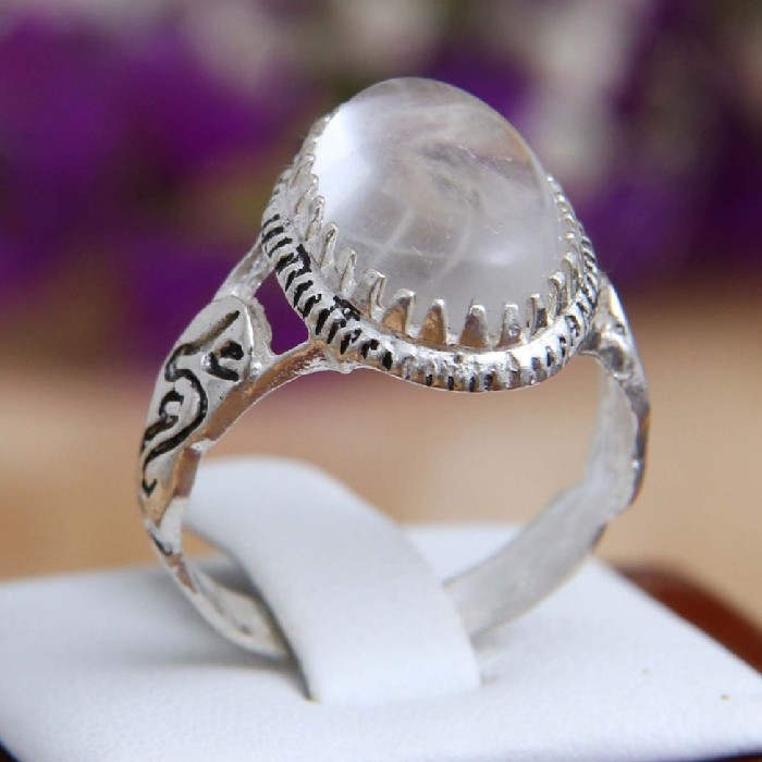 انگشتر نقره مردانه مدل سنگ درنجف طرح یاعلی کد 205