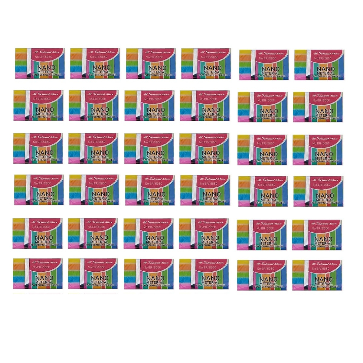 پاک کن اسکول مکس طرح رنگی کد 2107 بسته 36 عددی