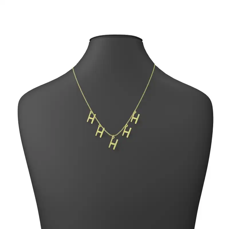 گردنبند طلا 18 عیار زنانه مدوپد مدل حرف H کد RNA16768