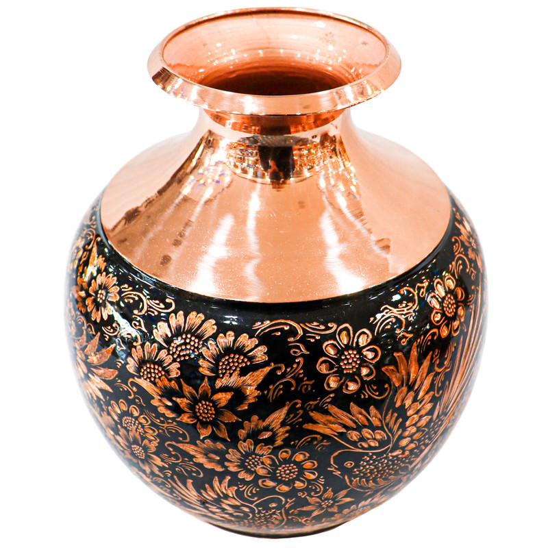 گلدان مسی مدل الماس تراش بلونی کد 24p17-2f2