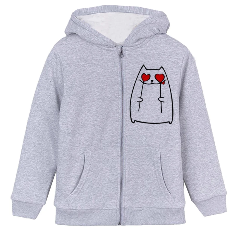 سویشرت دخترانه مدل گربه چشم قلبی D170