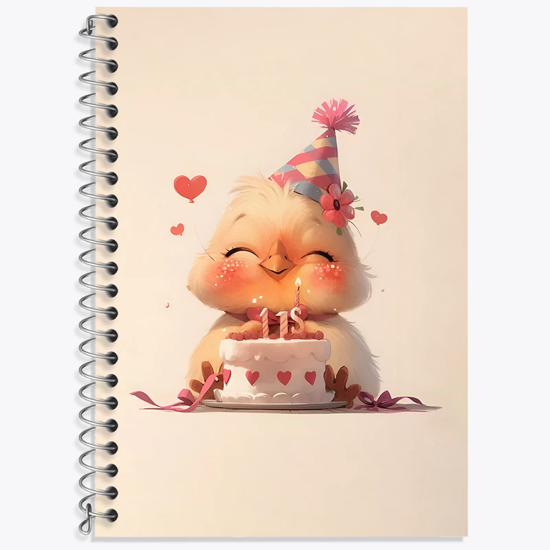 دفتر زبان 50 برگ خندالو مدل سه خط طرح جوجه کیوت کد N5494