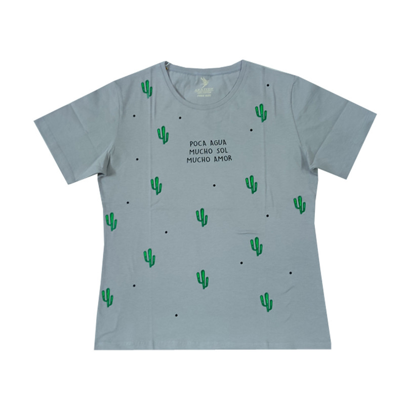 تی شرت آستین کوتاه زنانه مدل تمام چاپ کاکتوس 02