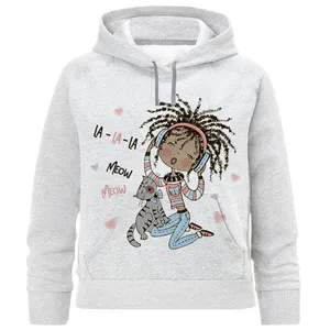 هودی دخترانه مدل دختر و گربه F953