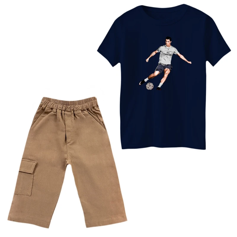 ست تی‌شرت و شلوارک پسرانه مدل رونالدو کد 2