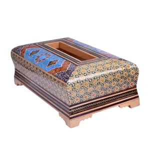 جعبه دستمال کاغذی خاتم کاری طرح شوکران کد AB-T