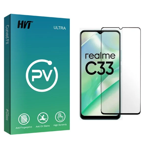 محافظ صفحه نمایش شیشه ای اچ وی تی مدل PV مناسب برای گوشی موبایل ریلمی C33