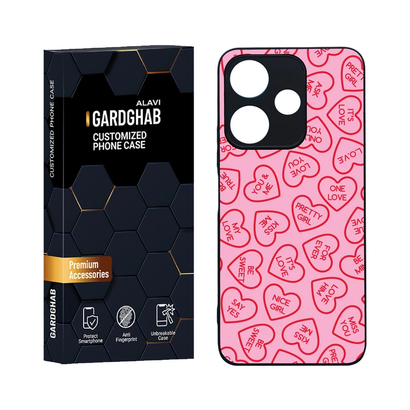 کاور گارد قاب علوی مدل دورژله ای عاشقانه مناسب برای گوشی موبایل شیائومی Poco M6 4G