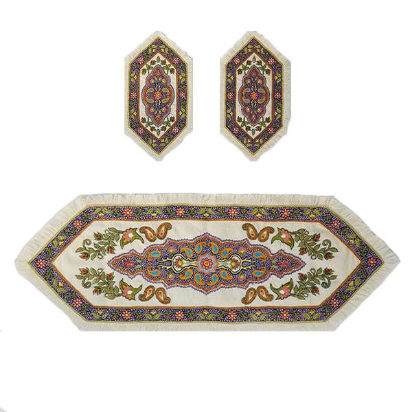 ست 3 تکه رومیزی پته دوزی طرح آیلین
