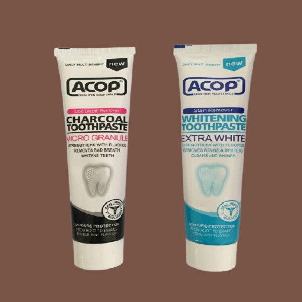 خمیر دندان آکوپ مدل Charcoal حجم 90 میلی لیتر به همراه خمیر دندان آکوپ مدل سفید کننده حجم 90 میلی لیتر