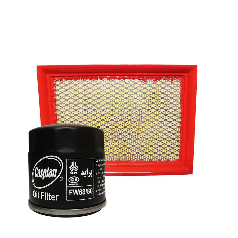 فیلتر هوا خودرو کاسپین مدل 2199 به همراه فیلتر روغن مناسب برای پراید وانت 151