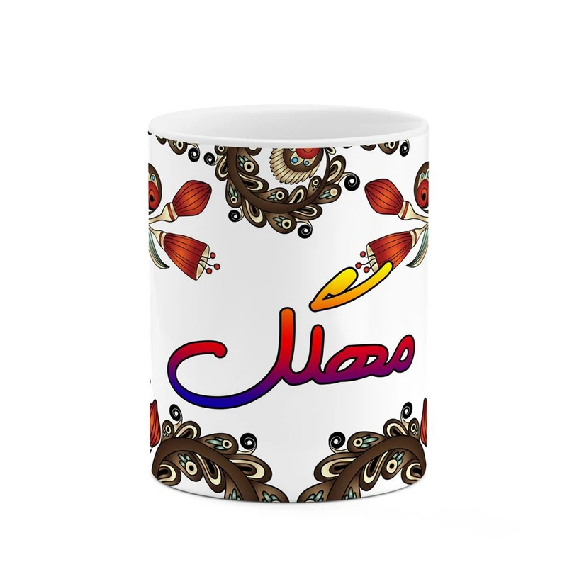 ماگ کاکتی مدل اسم مهگل طرح سنتی گل و بته کد mgh47804