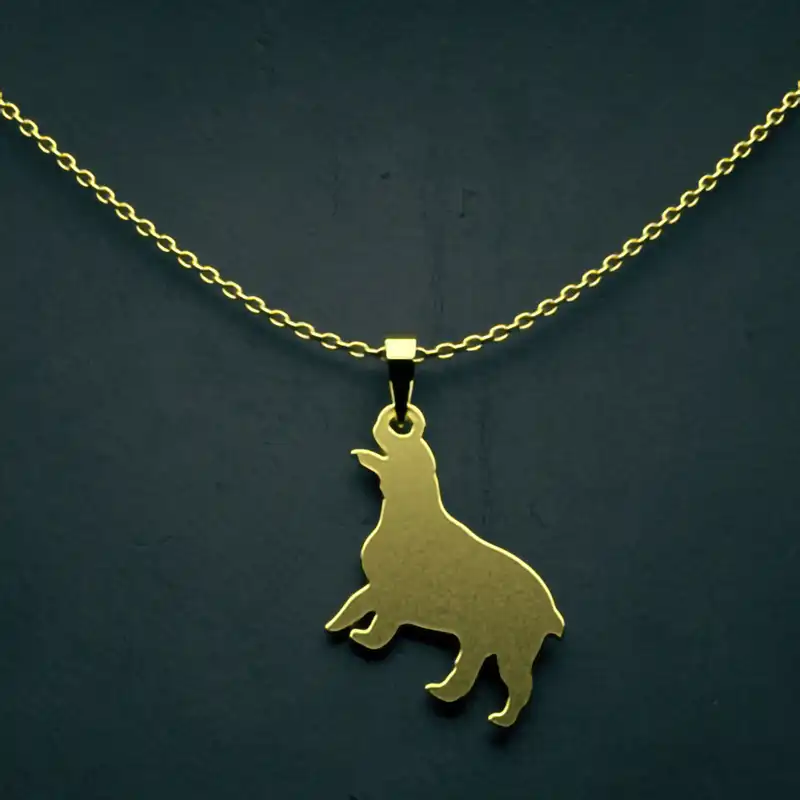 گردنبند طلا 18 عیار زنانه مدوپد مدل سگ کد J3-1-1261