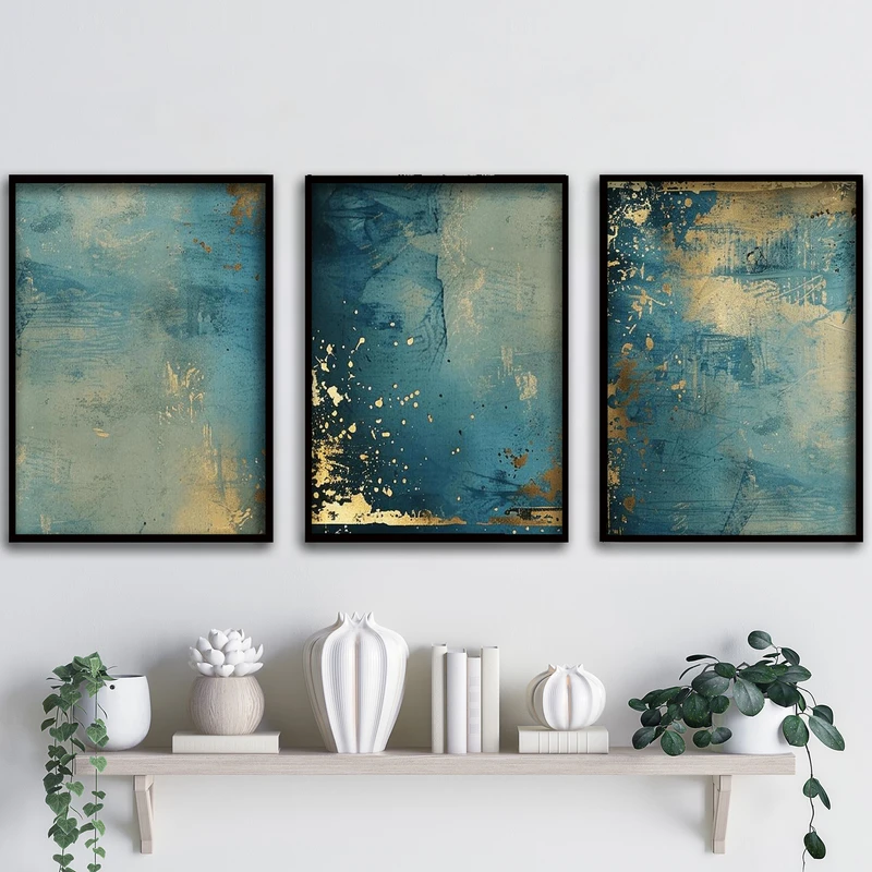 تابلو آتریسا طرح آبستره مدل ATA 113 مجموعه 3 عددی 