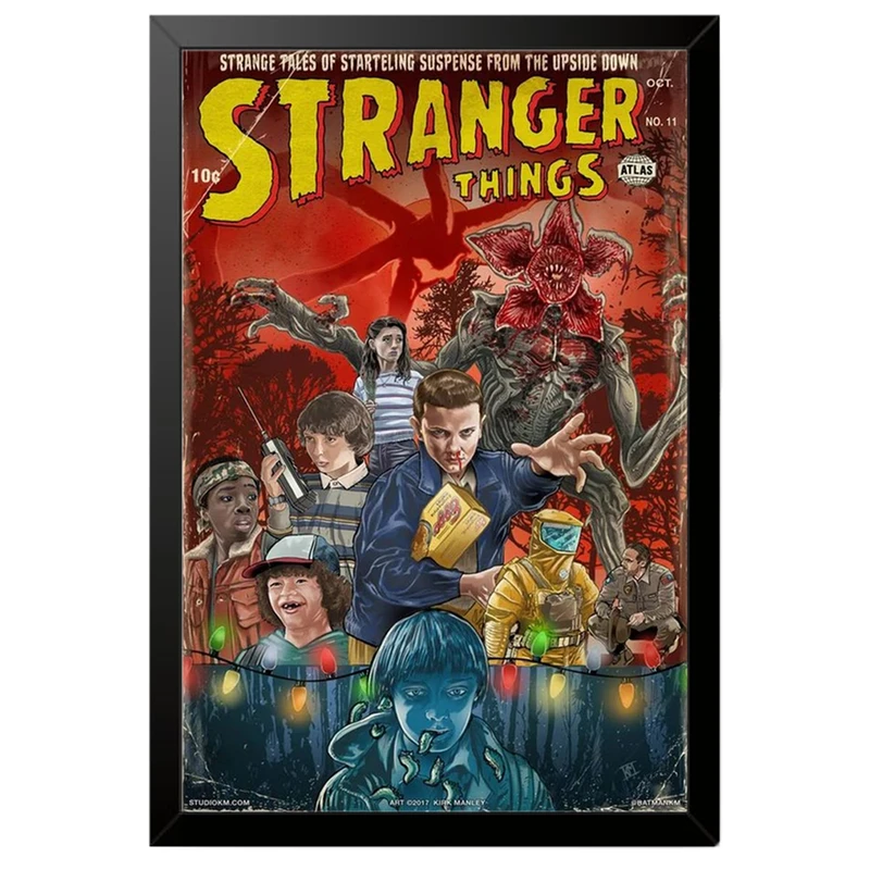 تابلو بکلیت طرح سریال چیزهای عجیب Stranger-Things مدل B-po2047 فریم مشکی