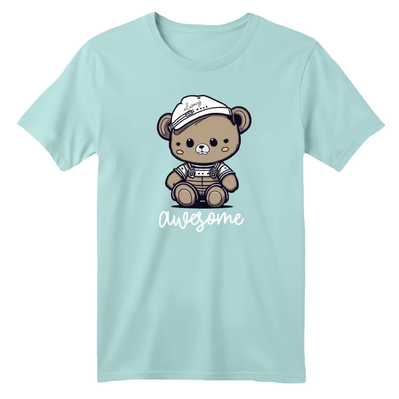 تی شرت آستین کوتاه بچگانه مدل خرس و کلاه