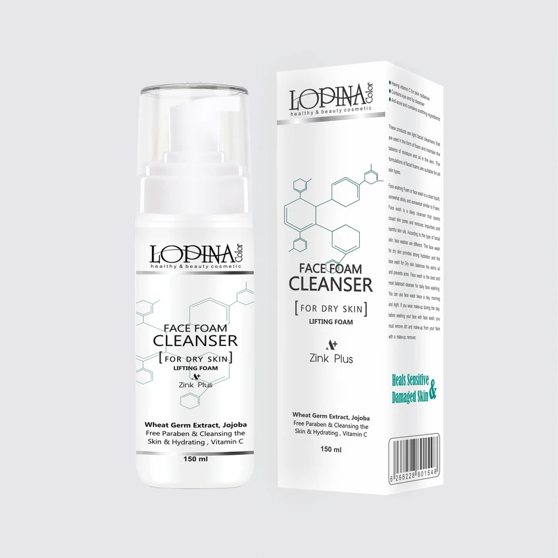 فوم شستشو صورت لوپینا مدل ویتامین C مناسب پوست خشک حجم 150 میلی لیتر