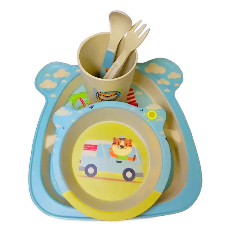 ظرف غذا کودک کوکو مدل ببر و ماشین کد 1001 مجموعه 5 عددی