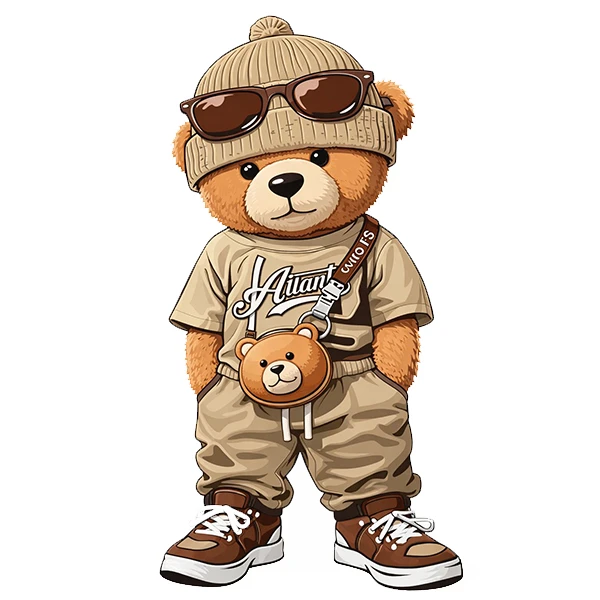 استیکر پارچه و لباس پاد آفرین طرح خرسی کد 5542