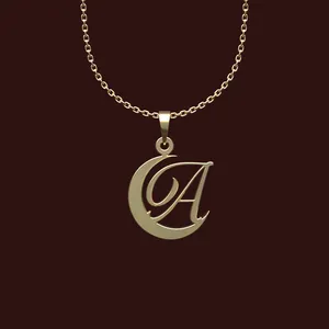 گردنبند طلا 18 عیار زنانه مدوپد مدل A حرف کد W2-1-1237