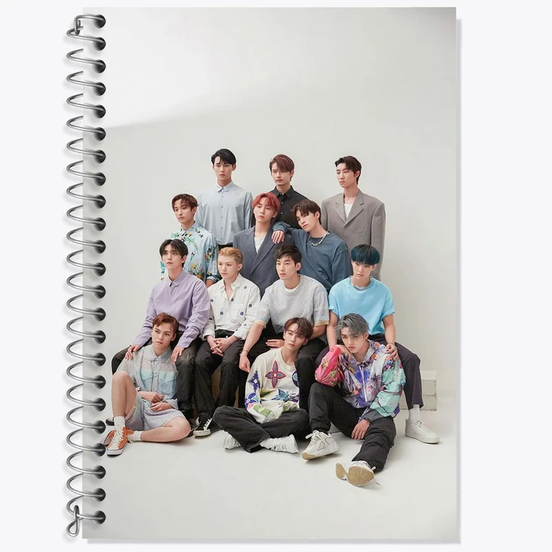 دفتر زبان 50 برگ خندالو مدل دو خط طرح گروه سونتین Seventeen کد 21653