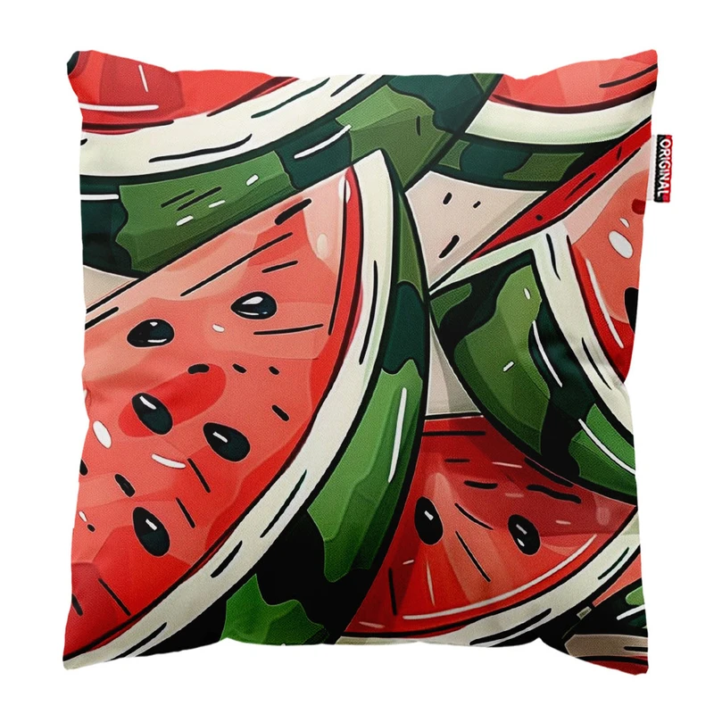 کوسن پاد آفرین طرح یلدا و هندونه کد 2574 سایز 30*30 سانتی متر