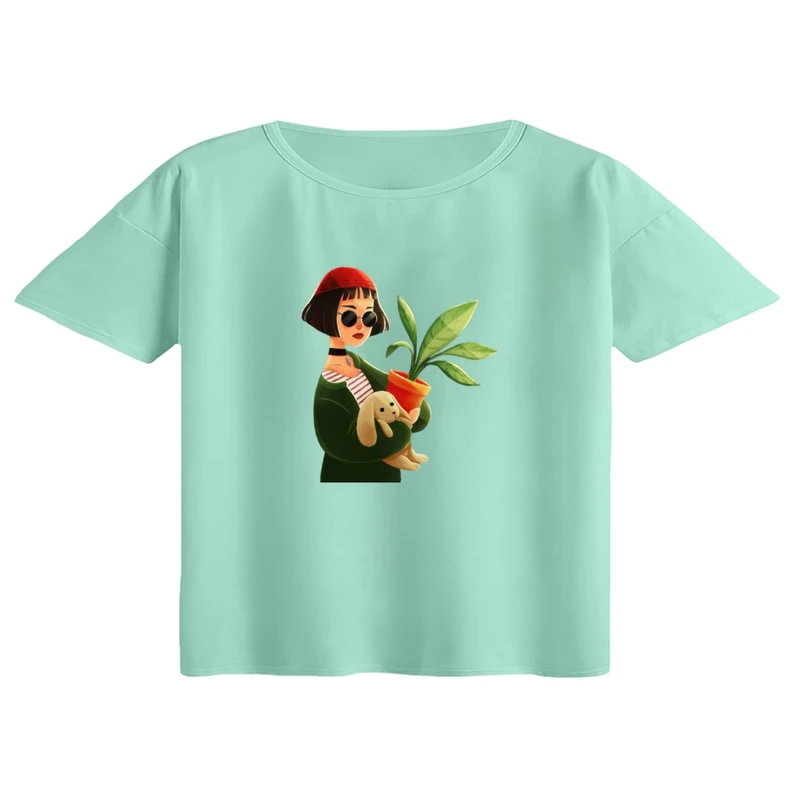 کراپ تی‌شرت آستین کوتاه زنانه مدل ماتیلدا کد 02