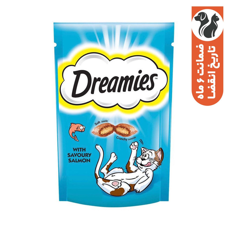  غذای تشویقی گربه دریمز مدل Snack With Salmon وزن 60 گرم