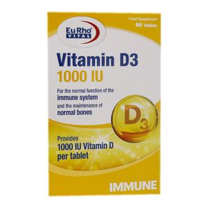 نقد و بررسی قرص ویتامین D3-1000 واحدی یوروویتال بسته 60 عددی توسط خریداران