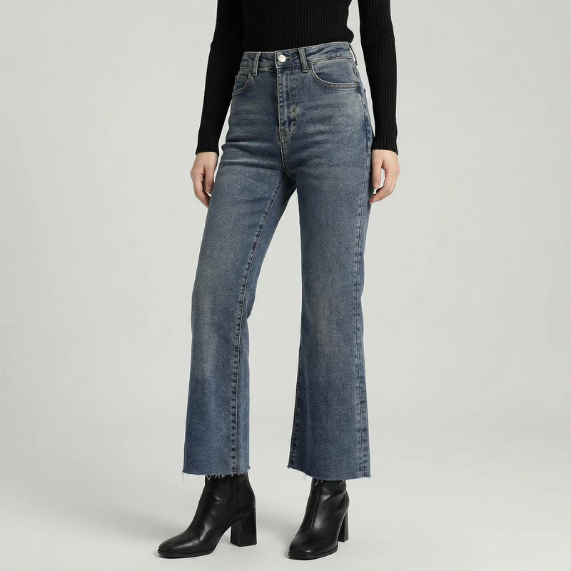 شلوار جین دم پا گشاد زنانه اچ ان اف
 مدل 7090-7