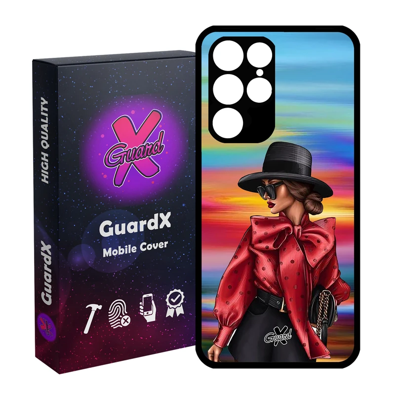 کاور گارد ایکس طرح Girl مدل Glass10086 مناسب برای گوشی موبایل سامسونگ Galaxy S22 Ultra