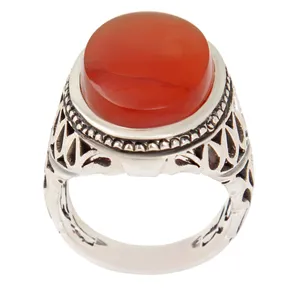 انگشتر نقره مردانه مدل عقیق یمانی کد AM_2452 رکاب دست ساز